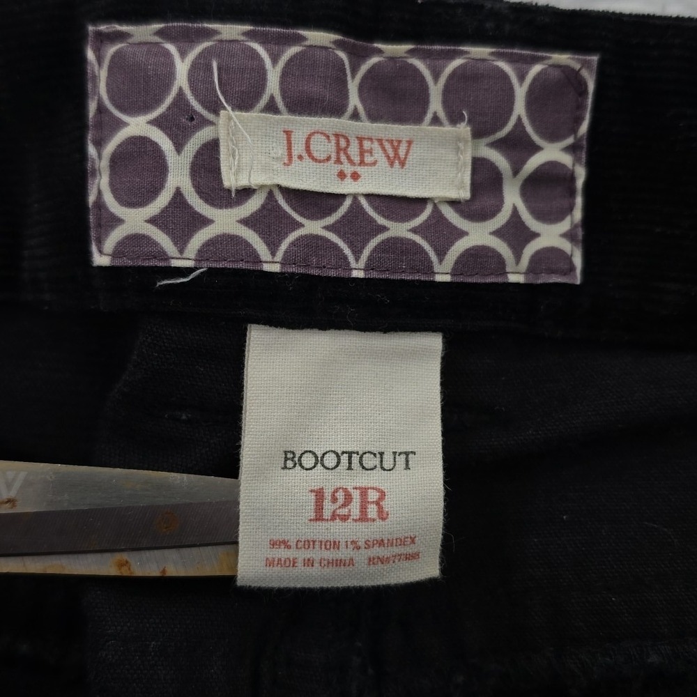 J. Crew Corduroy Pants Womens 12R (36x32) Black Bootcut Stretch Classic Preppy - Picture 9 of 16